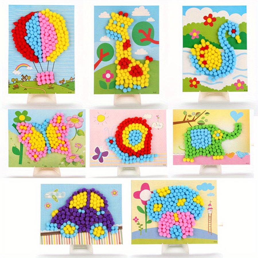 Painting Supplies - 2 Buah 16X21Cm Lukisan Pom-Pom Warna-warni