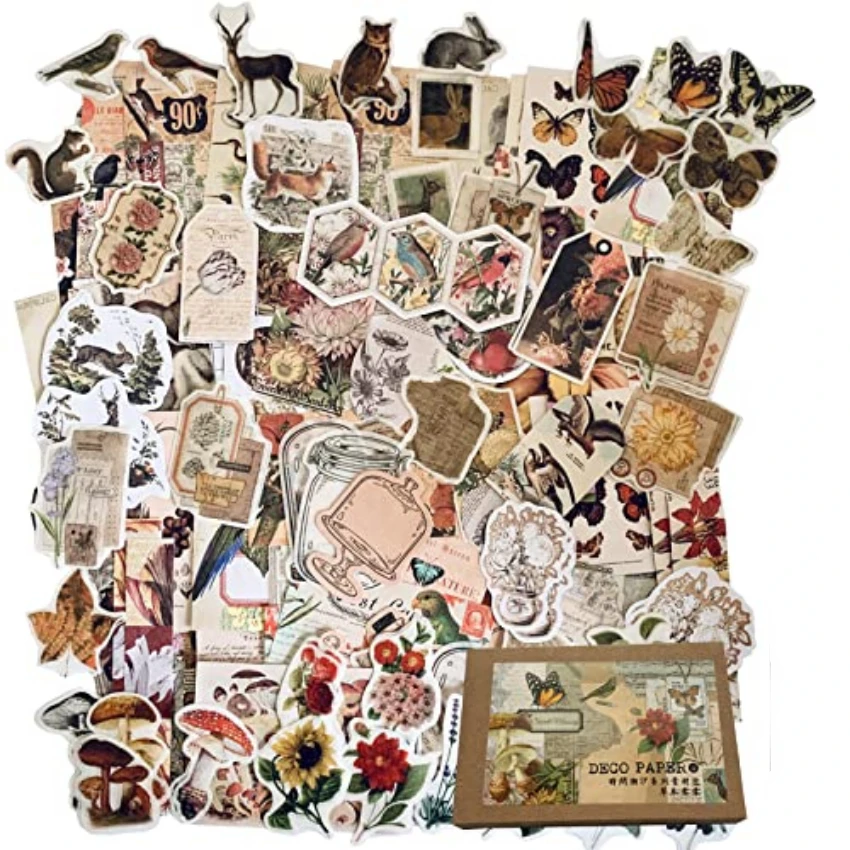 Vintage Junk Journal Scrapbooking Paper - Stiker Vintage untuk Jurnal Estetis -