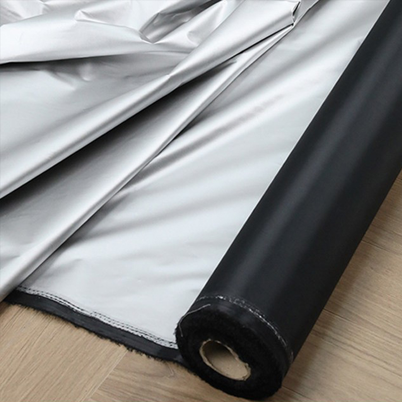 Sewing - Kain Blackout Berlapis Perak Hitam 1m,
