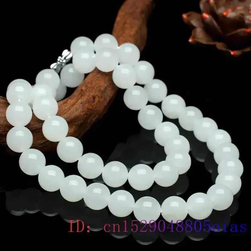 Beading - Kalung Manik-manik Giok Putih Perhiasan Batu