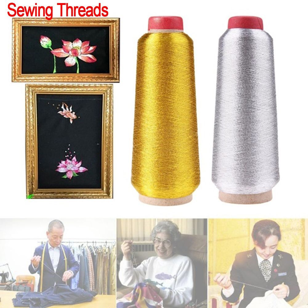 Cotton Embroidery Thread Skeins - Benang bordir emas/perak benang jahit silang