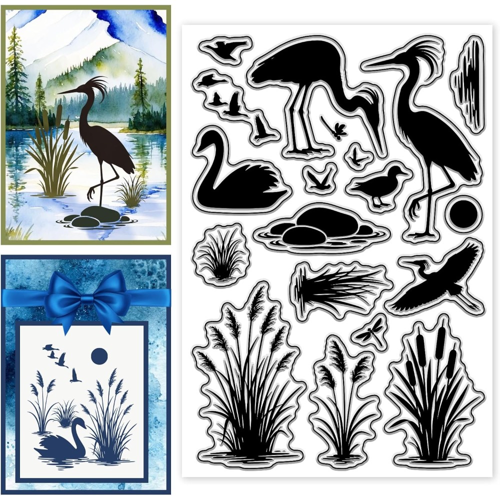 Clear Silicone Stamps For Card Making - Stempel Silikon Pola Burung di Daerah