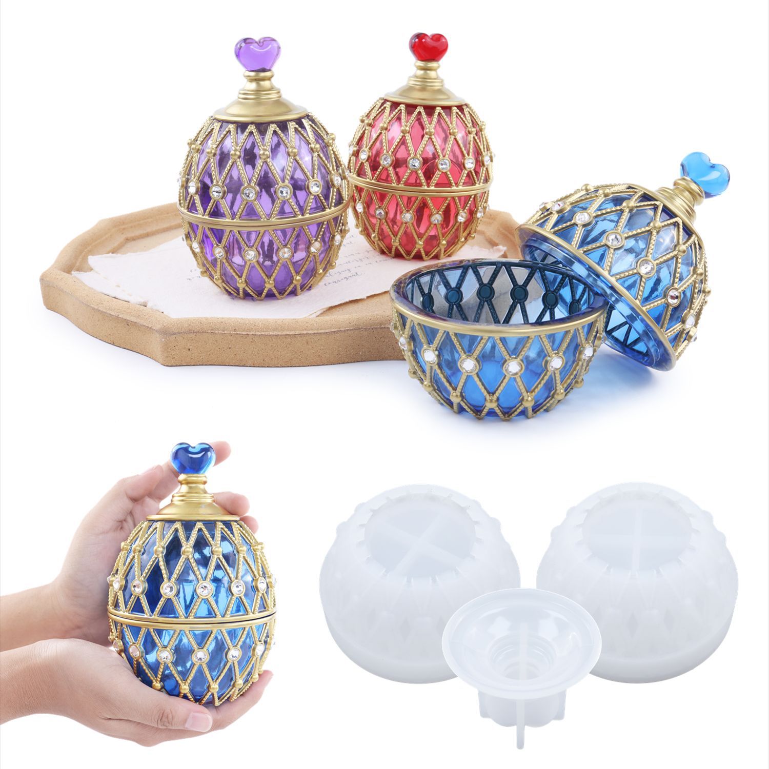 Silicone Epoxy Resin Molds Set - Dua Gaya Set DIY Kristal Epoksi