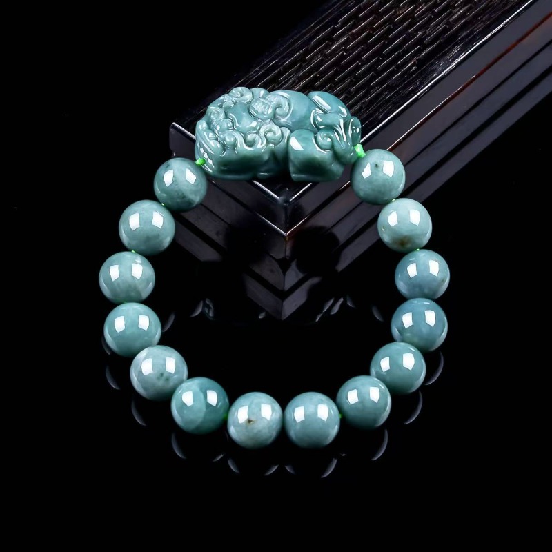 Beading - Gelang Manik-manik Bulat Pixiu Zamrud Biru