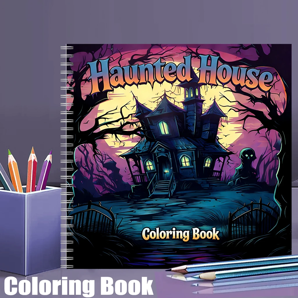 Painting Supplies - Buku Mewarnai Rumah Hantu untuk Dewasa,
