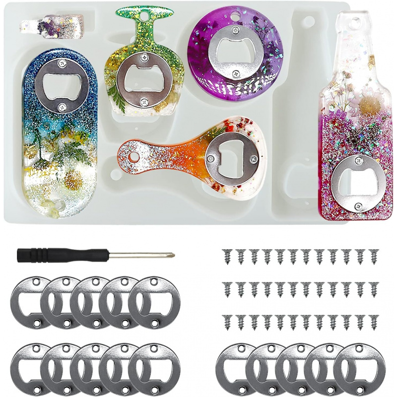 Silicone Epoxy Resin Molds Set - Cetakan resin pembuka botol, Set silikon
