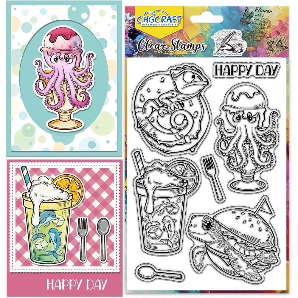 Clear Silicone Stamps For Card Making - Stempel Bening Hewan Laut Stempel Transparan