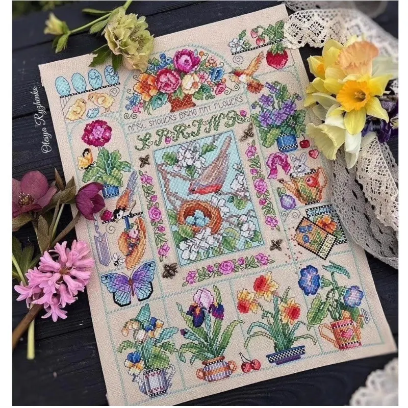 Cross Stitch Stamped Kits Beginners - 【CC2937 Spring Garden】 Kit Sulaman Silang