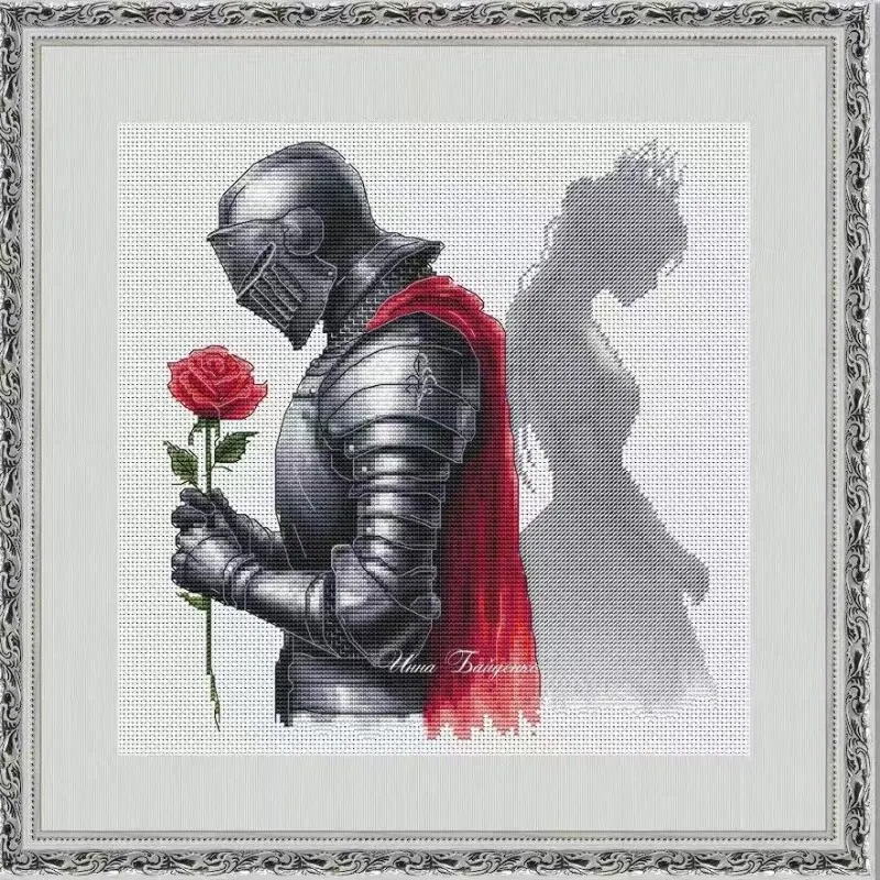 Cross Stitch Stamped Kits Beginners - [[CC4971 - Knight in Love] Kit