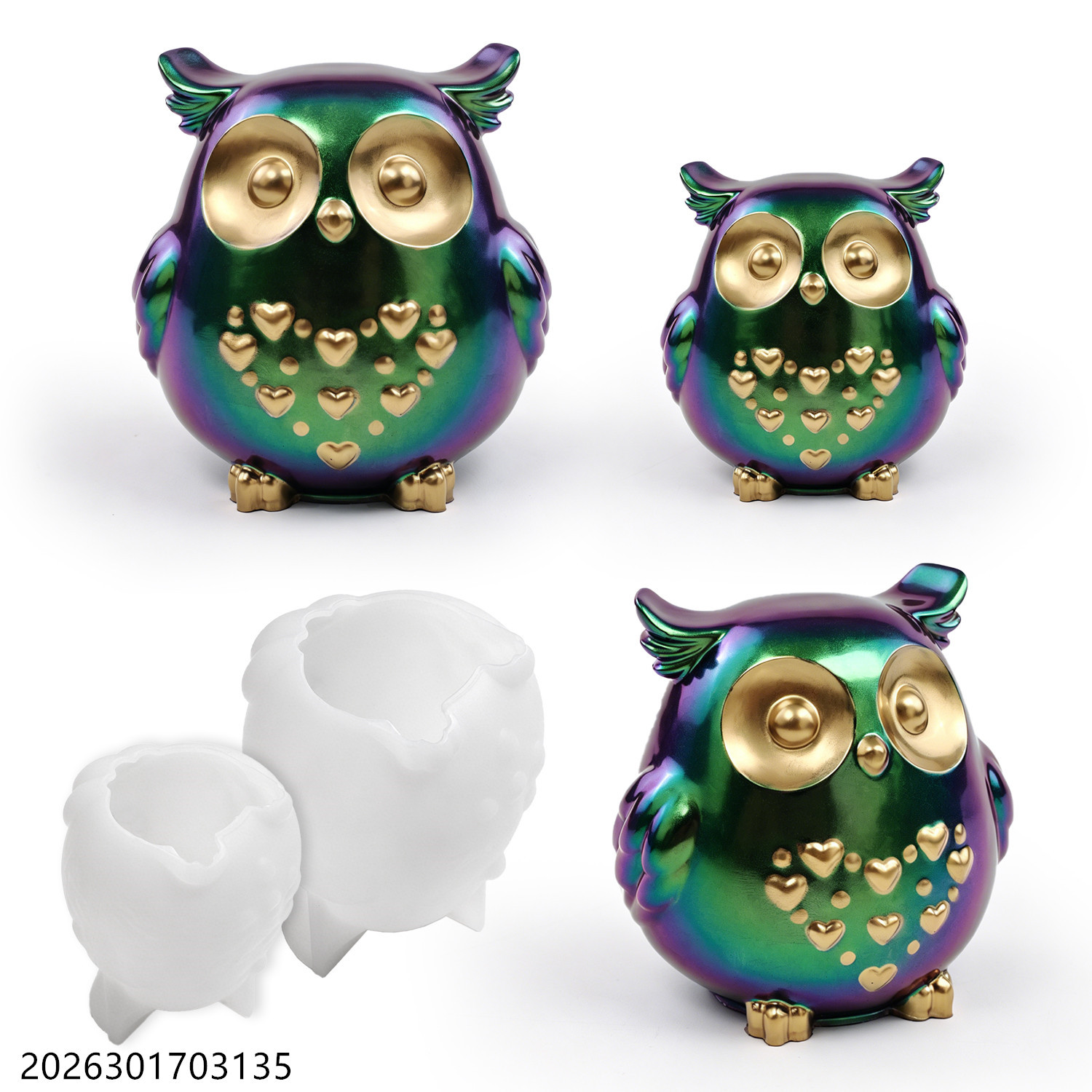 Silicone Epoxy Resin Molds Set - Cetakan Silikon Burung Hantu 3D Bentuk