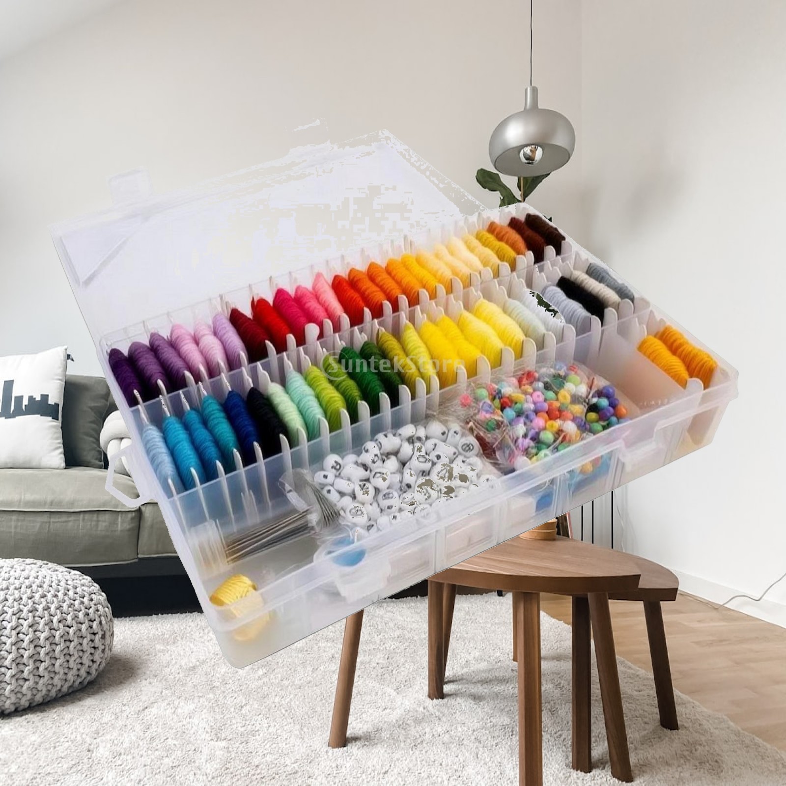 Embroidery - Kit Benang Bordir dengan Organizer, Kotak