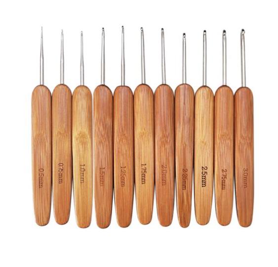 Kait Rajutan Gagang Kayu Bambu - Wooden Crochet Hooks Ergonomic Handle ulasan dan harga