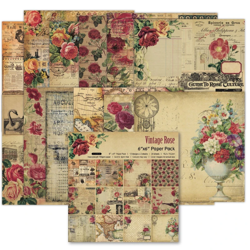 Bantalan buku tempel pola berm - Vintage Junk Journal Scrapbooking Paper ulasan dan harga