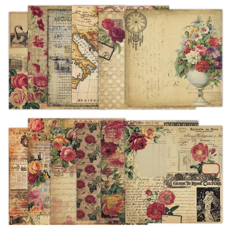 Bantalan buku tempel pola berm - Vintage Junk Journal Scrapbooking Paper ulasan dan harga