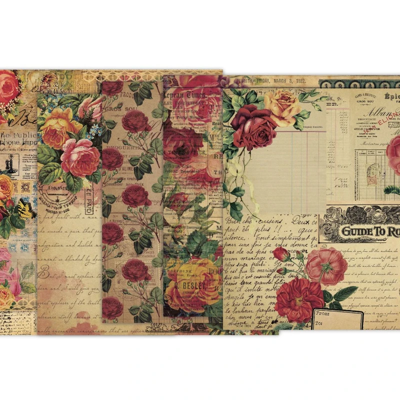 Bantalan buku tempel pola berm - Vintage Junk Journal Scrapbooking Paper ulasan dan harga