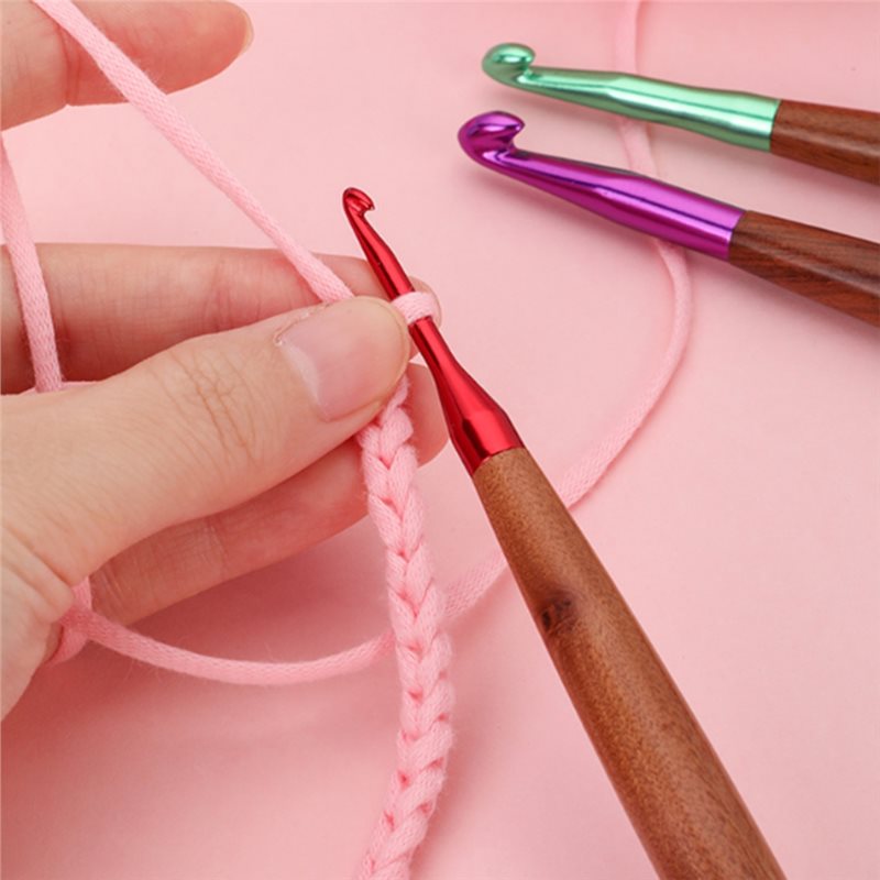 Set Hakpen Rajut A11E, Hakpen  - Wooden Crochet Hooks Ergonomic Handle ulasan dan harga