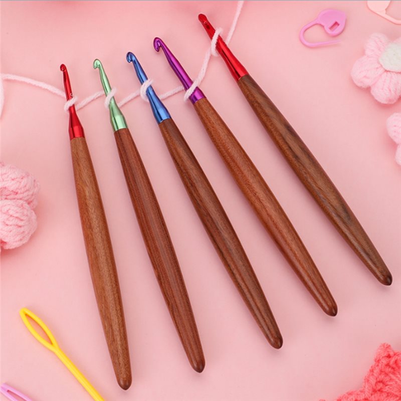 Set Hakpen Rajut A11E, Hakpen  - Wooden Crochet Hooks Ergonomic Handle ulasan dan harga