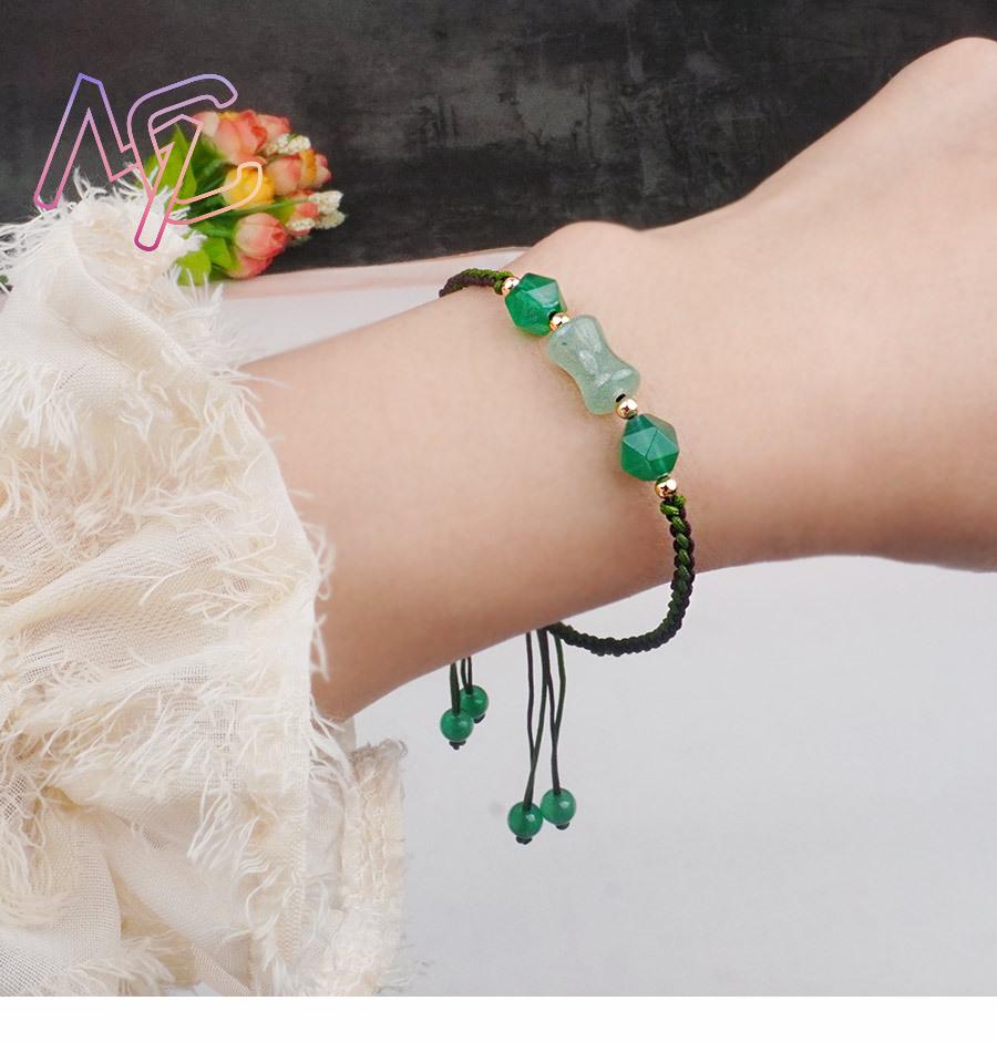 Gelang Manik Giok Hijau Alami  - Beading ulasan dan harga