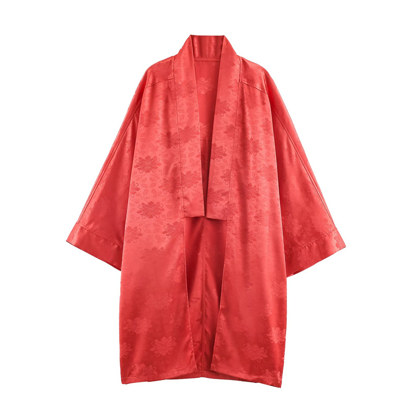 Kimono Satin Jacquard Bunga Me - Embroidery ulasan dan harga