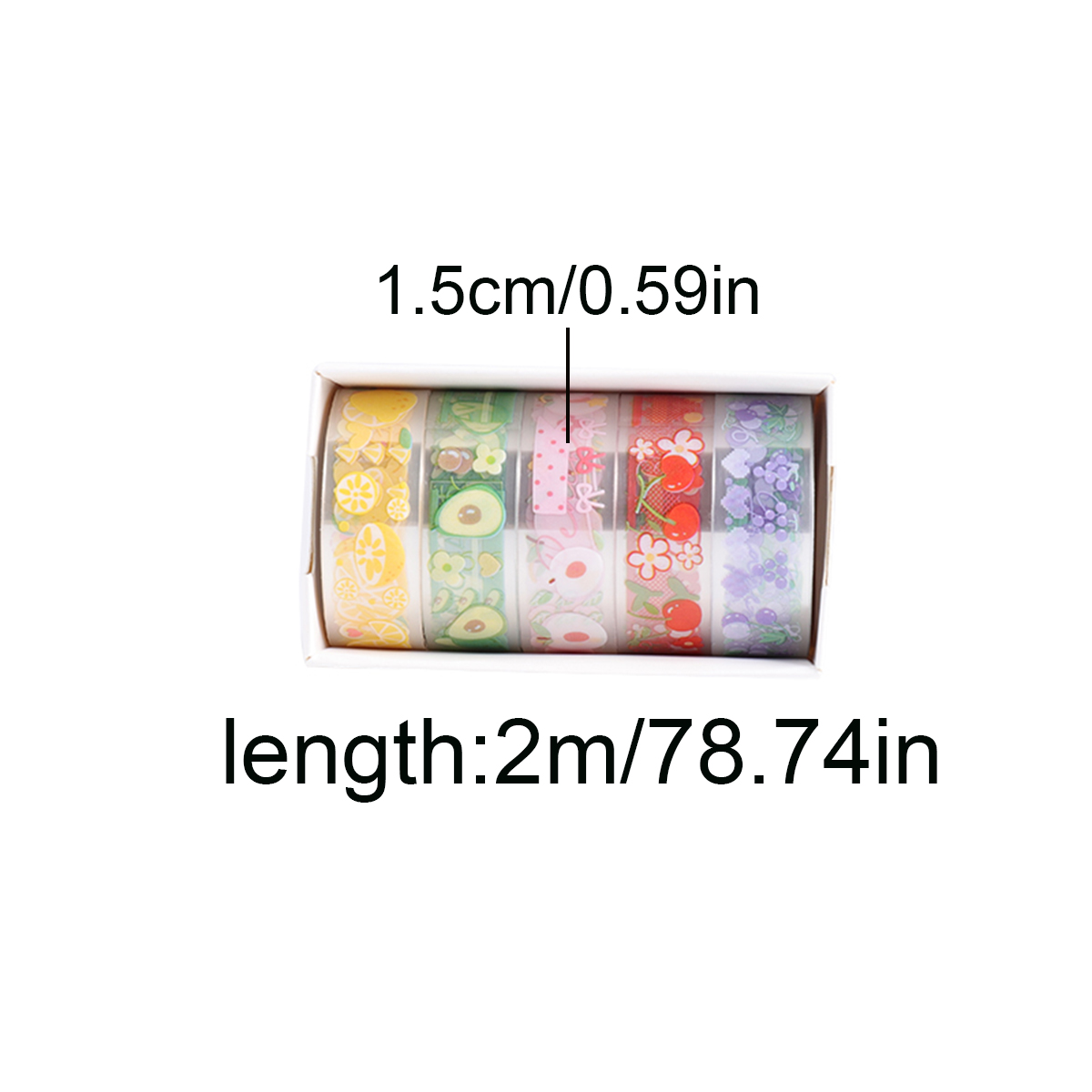 5 Gulungan Set Selotip Washi P - Scrapbooking ulasan dan harga