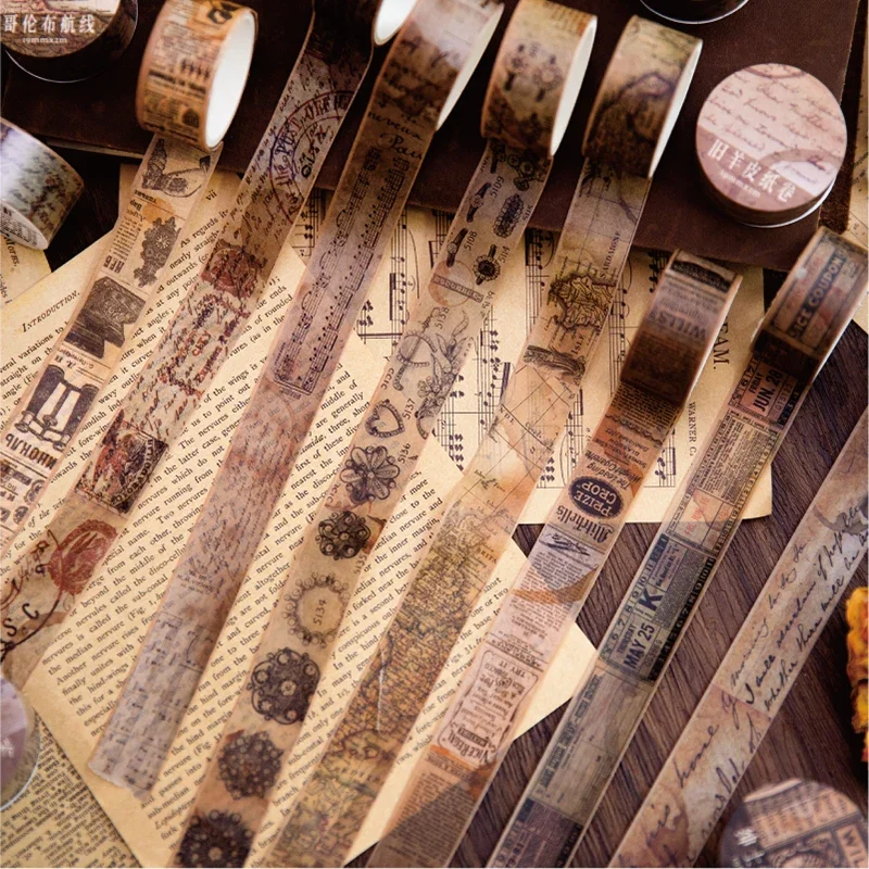 18.5mm x 2m pita kertas Washi  - Vintage Junk Journal Scrapbooking Paper ulasan dan harga