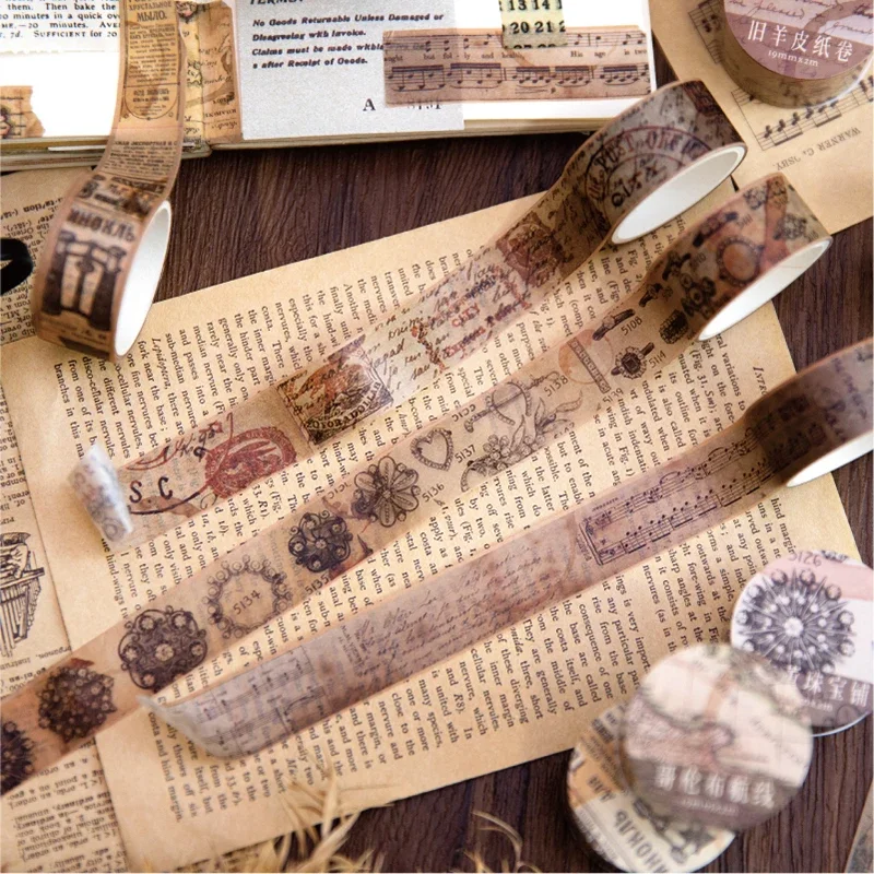 18.5mm x 2m pita kertas Washi  - Vintage Junk Journal Scrapbooking Paper ulasan dan harga