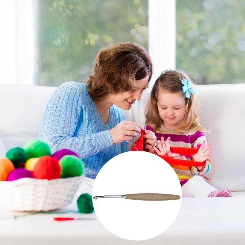8 Buah Rajutan Ergonomis untuk - Wooden Crochet Hooks Ergonomic Handle ulasan dan harga
