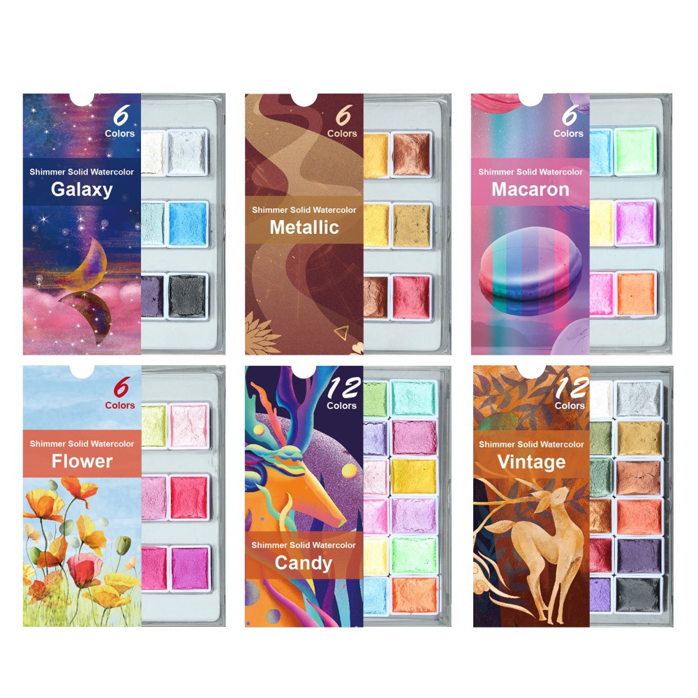 Set Cat Air Solid Portabel 6/1 - Watercolor Paint Set Solid Pigment ulasan dan harga