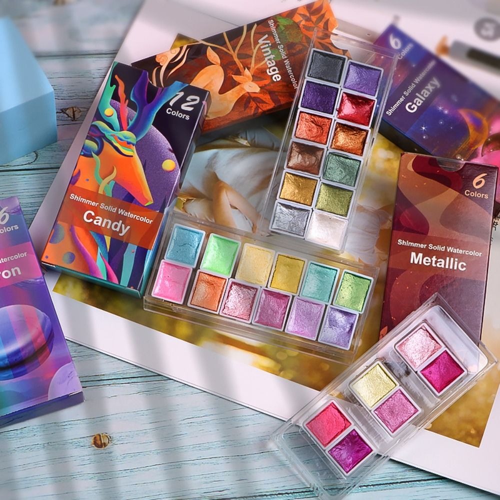 Set Cat Air Solid Portabel 6/1 - Watercolor Paint Set Solid Pigment ulasan dan harga
