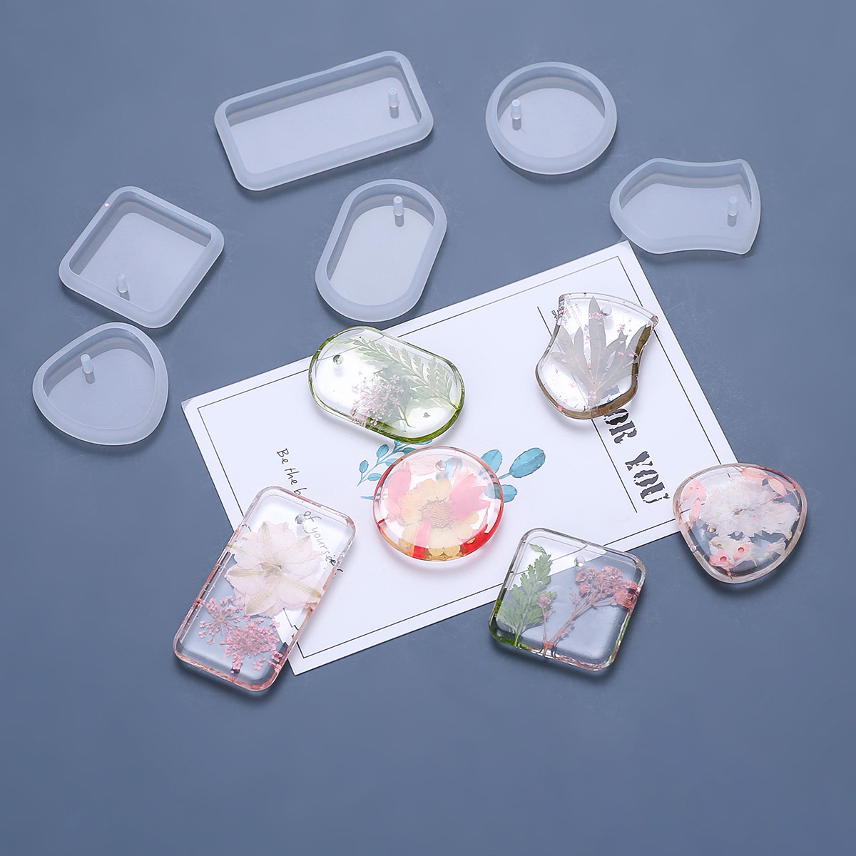 1/6/10 Buah DIY Gantungan Kunc - Silicone Epoxy Resin Molds Set ulasan dan harga