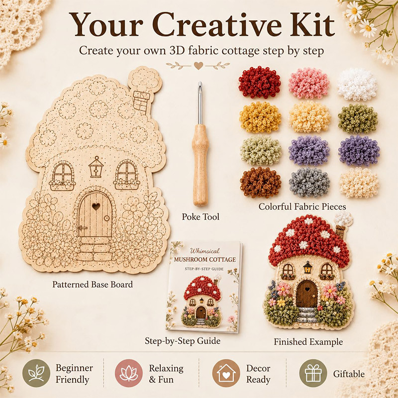 Kit DIY Seni Poke Rumah Jamur  - Craft Tools ulasan dan harga