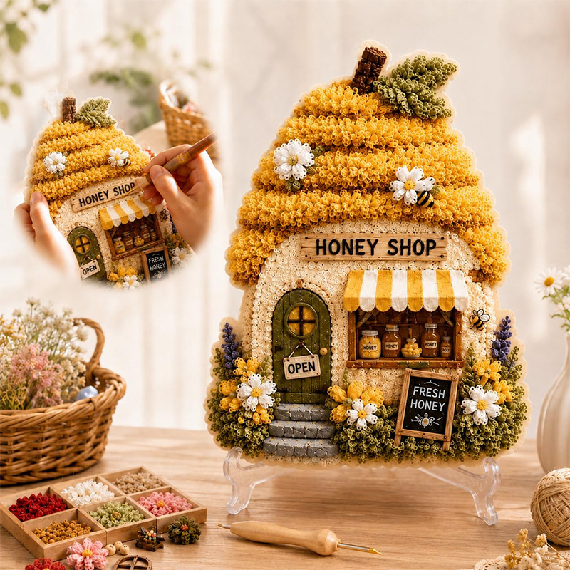Kit DIY Seni Poke Rumah Jamur  - Craft Tools ulasan dan harga