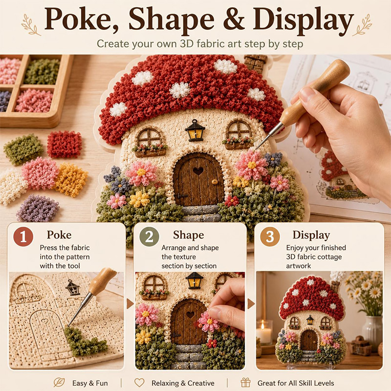 Kit DIY Seni Poke Rumah Jamur  - Craft Tools ulasan dan harga