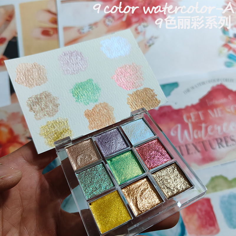 9 warna Nail Solid Pigment Aur - Watercolor Paint Set Solid Pigment ulasan dan harga