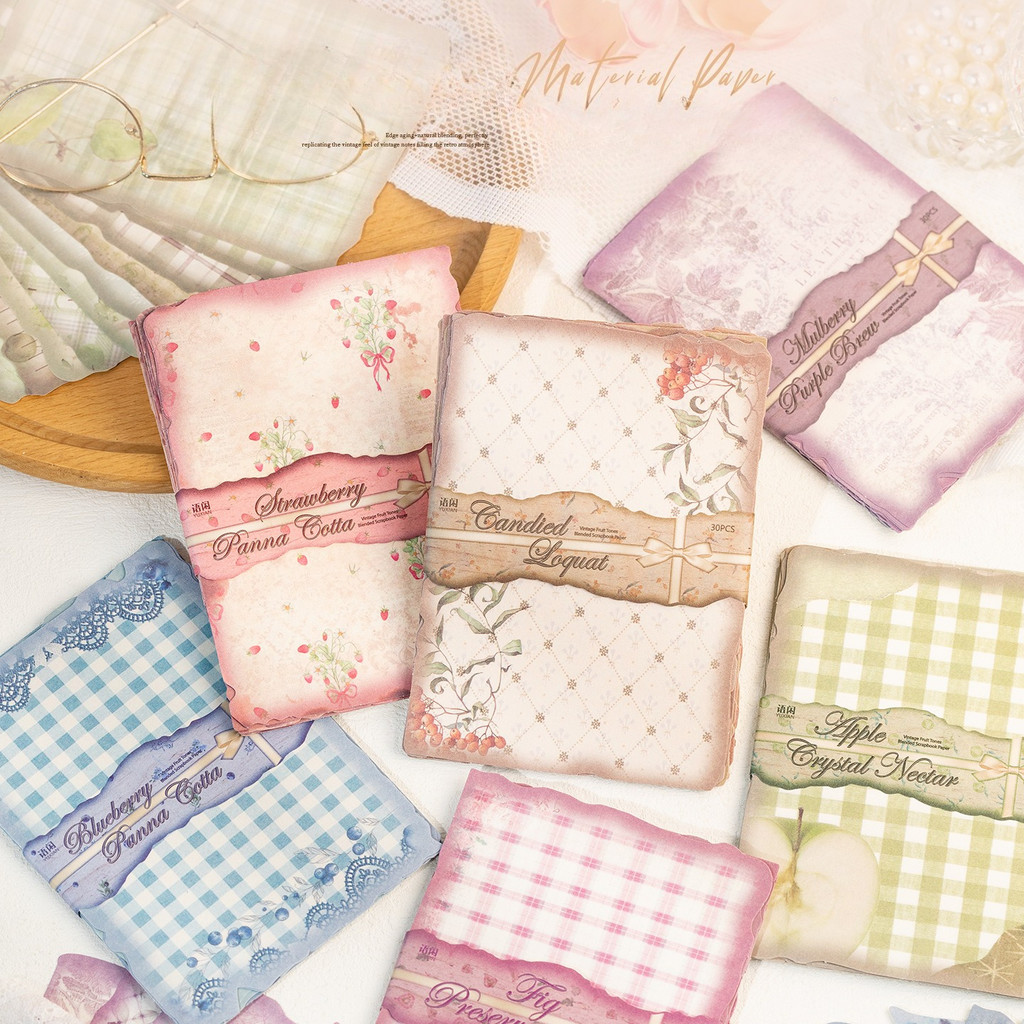 30 lembar Kertas Scrapbook Vin - Vintage Junk Journal Scrapbooking Paper ulasan dan harga