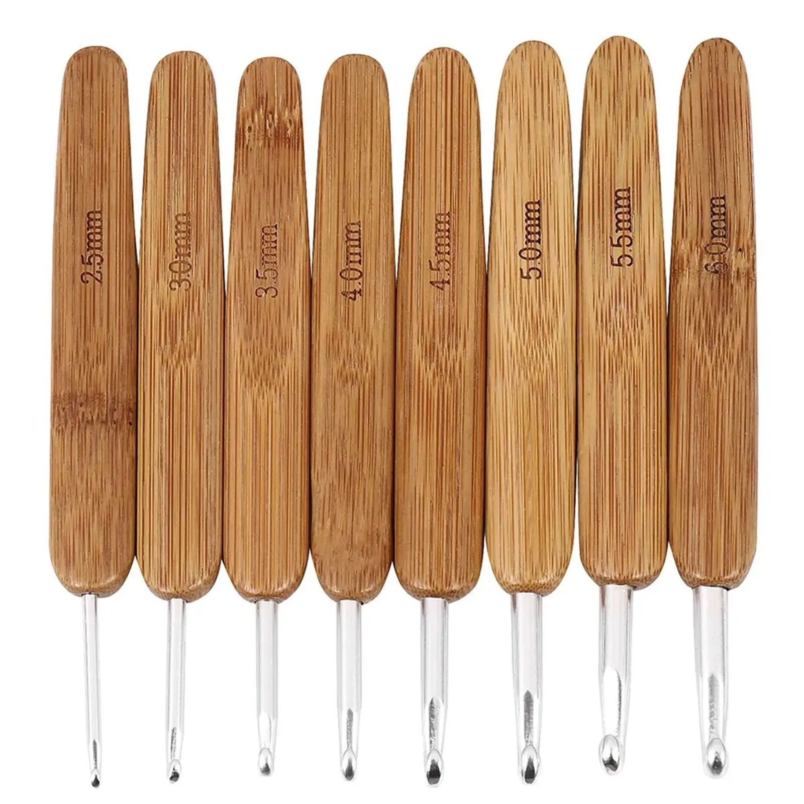 Set Kait Rajut Kayu Bambu Arti - Wooden Crochet Hooks Ergonomic Handle ulasan dan harga