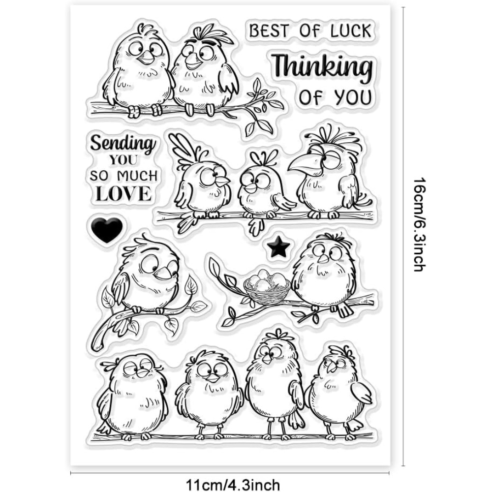 Stempel Bening Cabang Burung L - Clear Silicone Stamps For Card Making ulasan dan harga