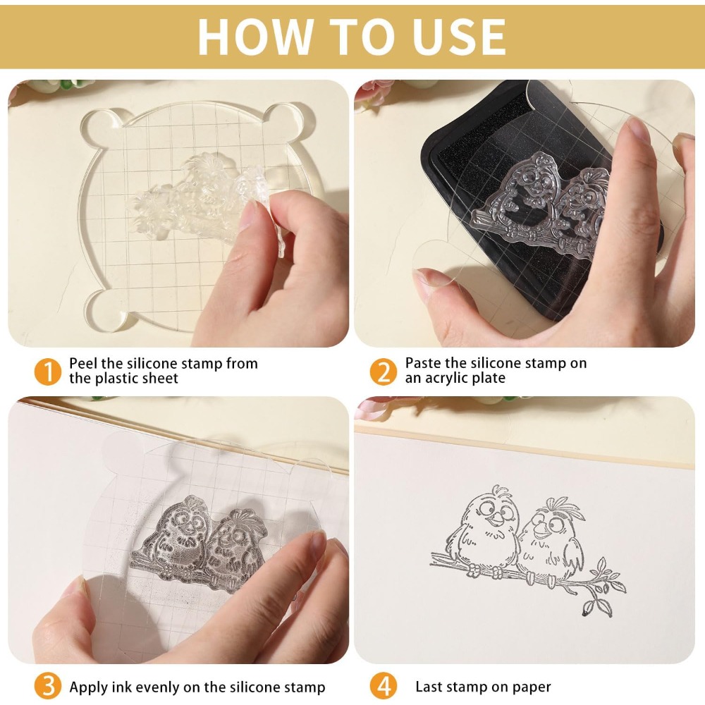 Stempel Bening Cabang Burung L - Clear Silicone Stamps For Card Making ulasan dan harga