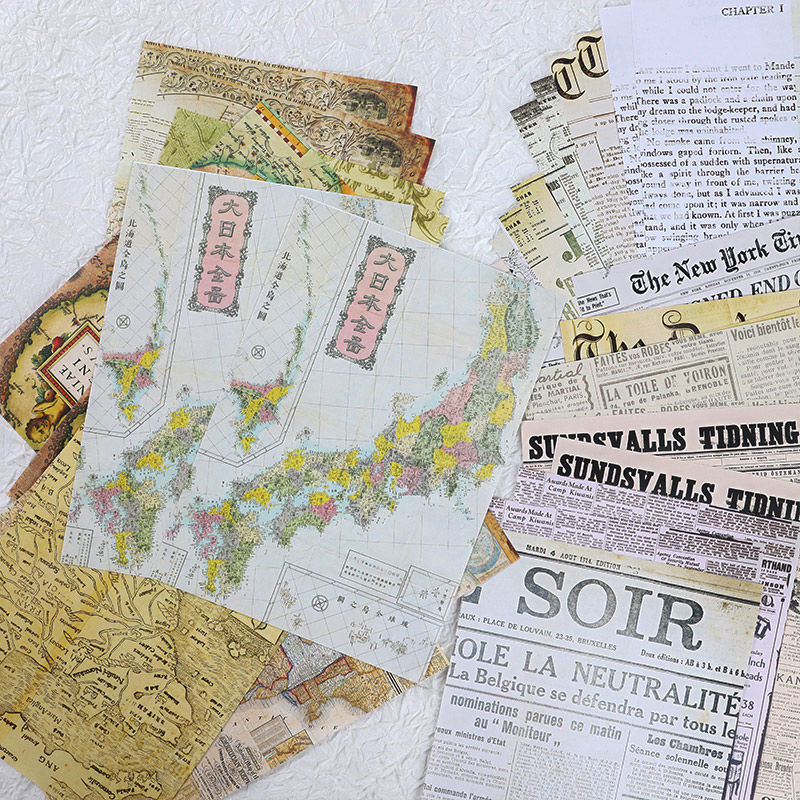 30 buah huruf bunga peta lama  - Vintage Junk Journal Scrapbooking Paper ulasan dan harga