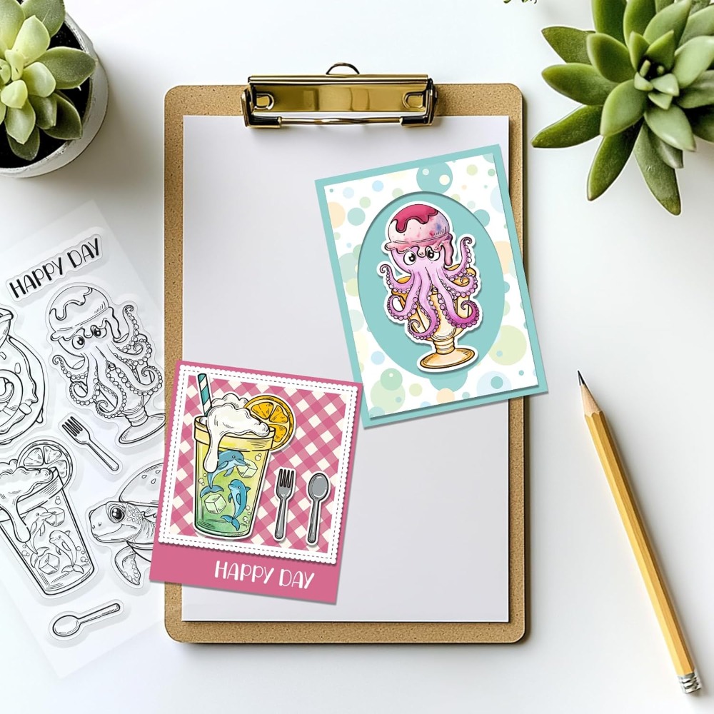 Stempel Bening Hewan Laut Stem - Clear Silicone Stamps For Card Making ulasan dan harga
