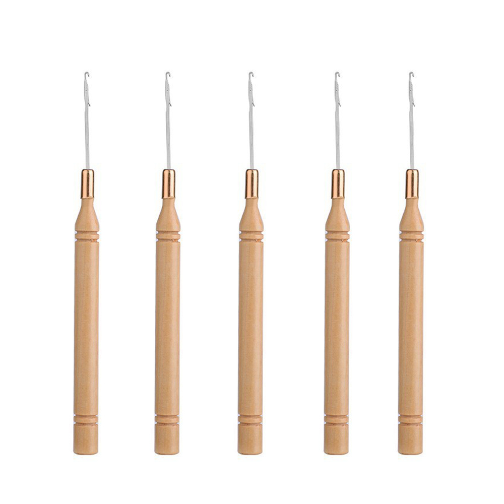 Jarum Pengait Ekstensi Rambut  - Wooden Crochet Hooks Ergonomic Handle ulasan dan harga