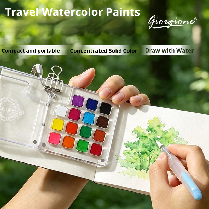 15 Warna Set Hadiah Lukisan Ca - Watercolor Paint Set Solid Pigment ulasan dan harga