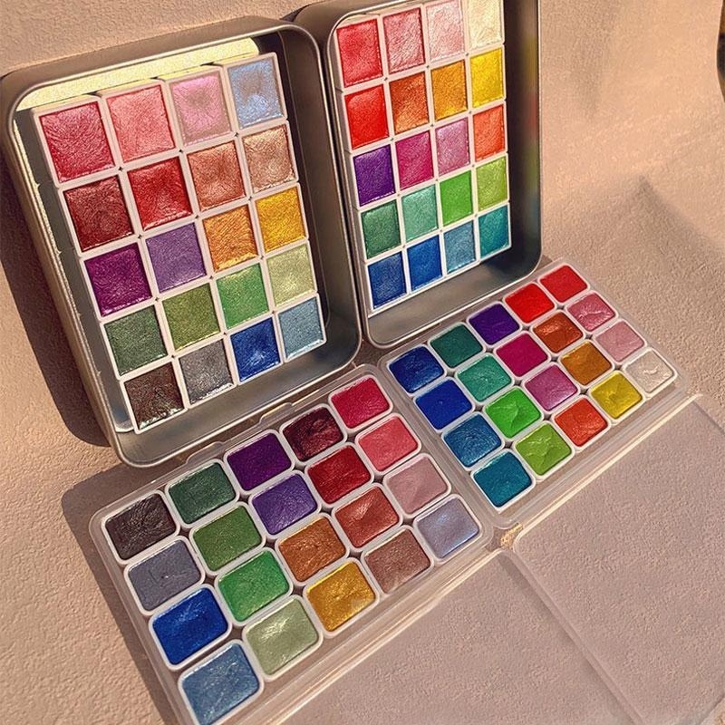Cat Air Pearlescent Paints Por - Watercolor Paint Set Solid Pigment ulasan dan harga