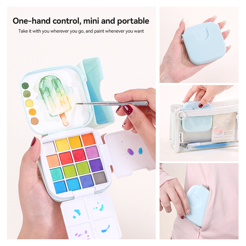 Set Cat Air Solid Languo 16 Wa - Watercolor Paint Set Solid Pigment ulasan dan harga