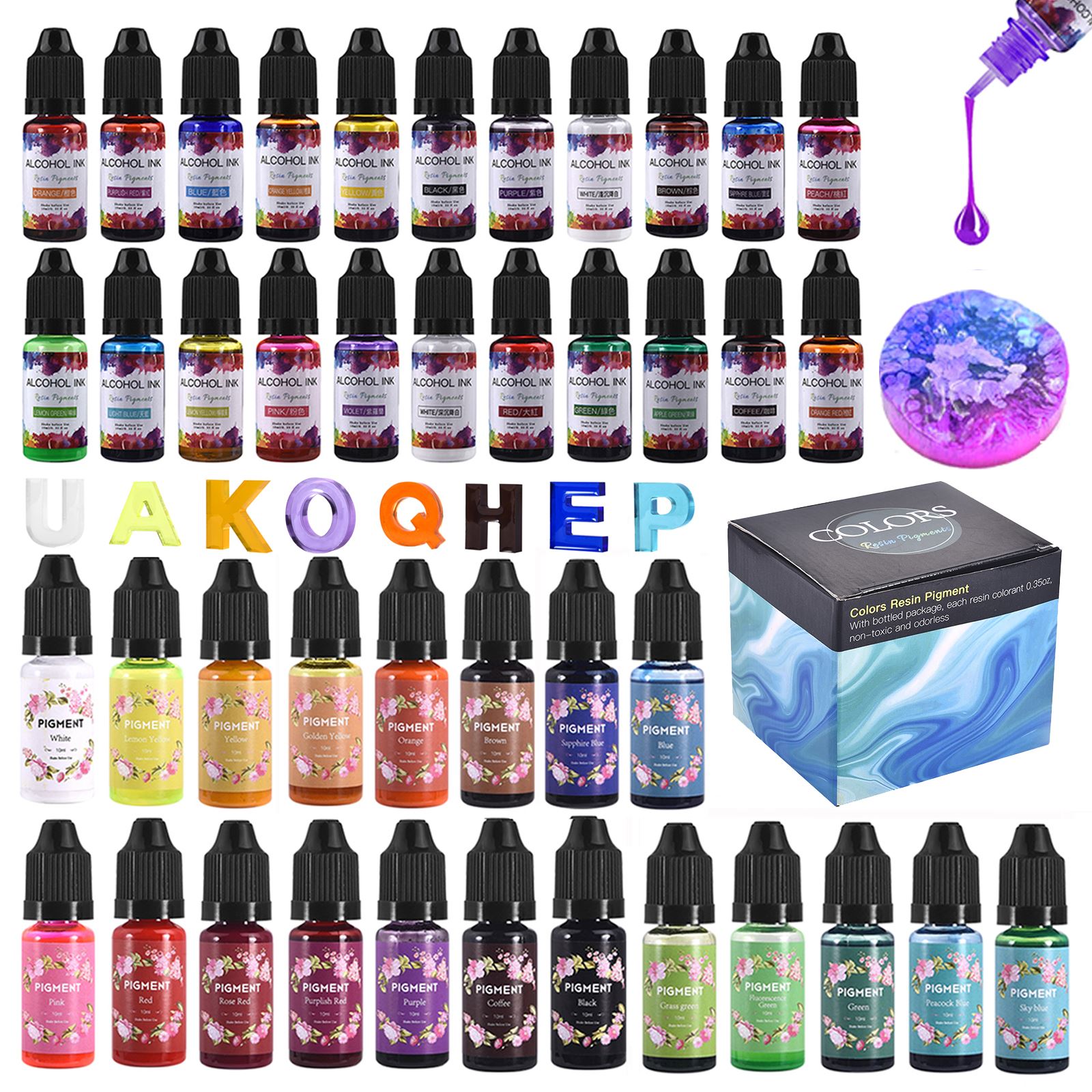 1 Set Kit Pigmen Resin Tinta S - Silicone Epoxy Resin Molds Set ulasan dan harga