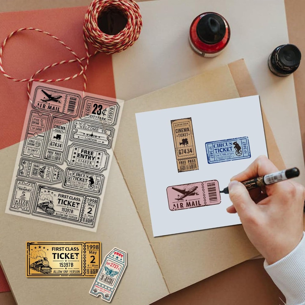 Stempel Bening Tiket Antik unt - Clear Silicone Stamps For Card Making ulasan dan harga