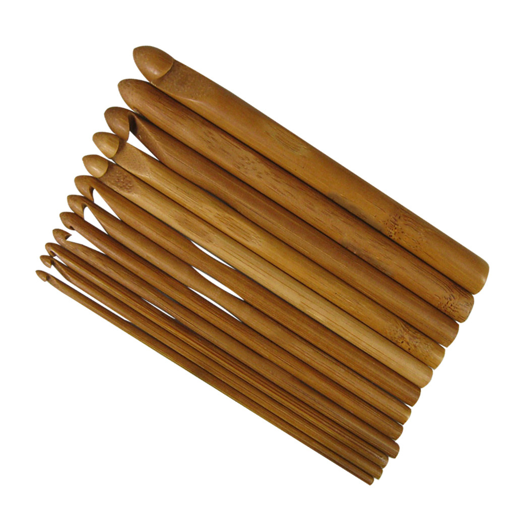 12 Buah Set Jarum Rajut Kayu,  - Wooden Crochet Hooks Ergonomic Handle ulasan dan harga