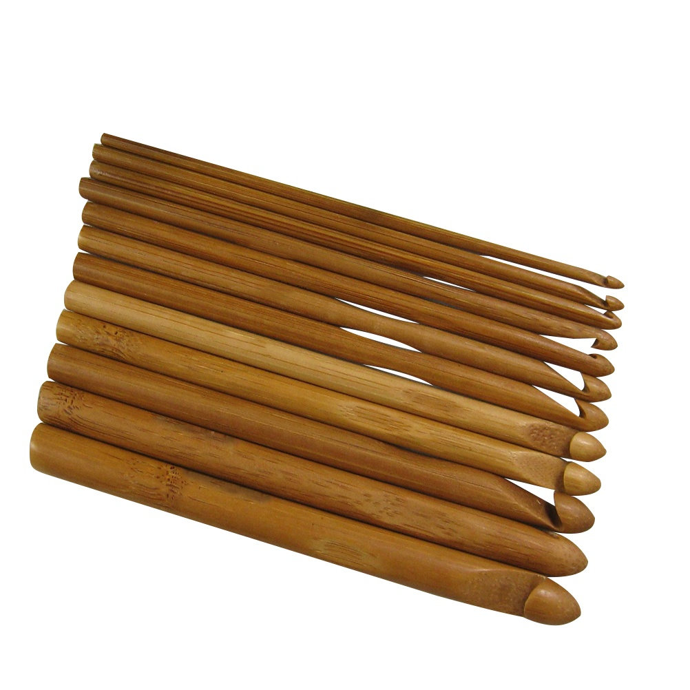 12 Buah Set Jarum Rajut Kayu,  - Wooden Crochet Hooks Ergonomic Handle ulasan dan harga